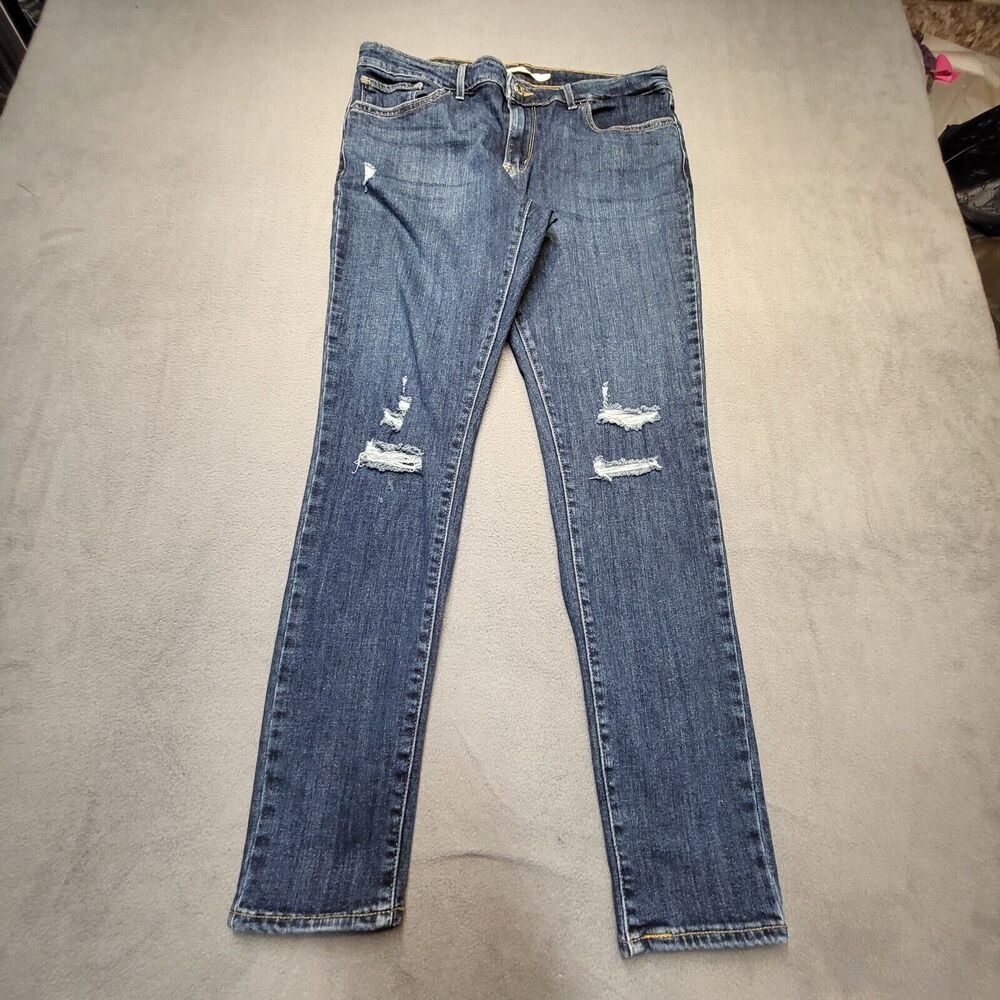 Levis 711 Jeans Womens 32 Skinny Leg Distressed Comfort Stretch Denim